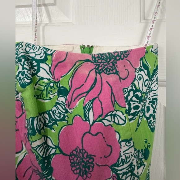 Lilly Pulitzer Strapless Dress - Green and Pink Floral - Picture 10 of 10